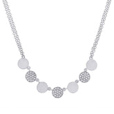 0.16ct 14k White Gold Diamond Pave Circle Necklace